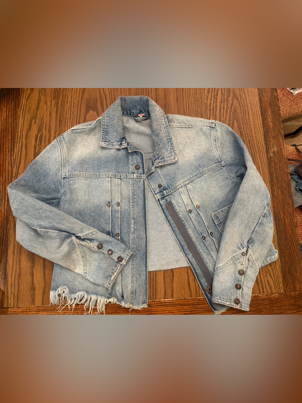 Free People Light Wash Denim Jacket